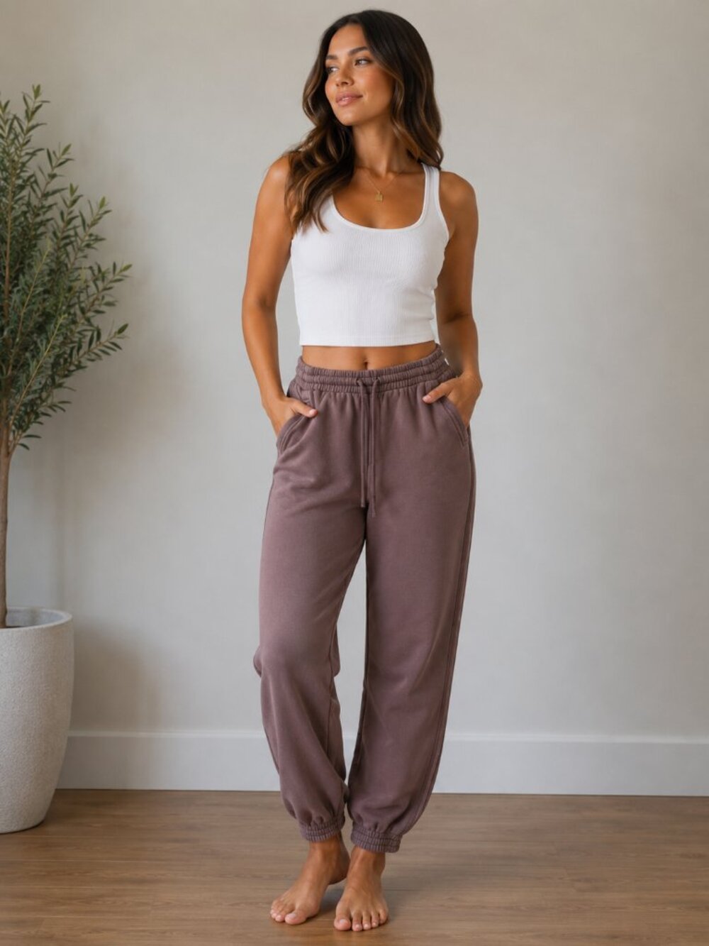 aerie Women's Cozy Joggers in Mauve Taupe